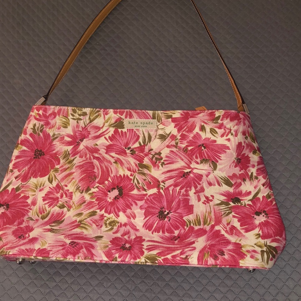 Kate Spade flowered linen handbag